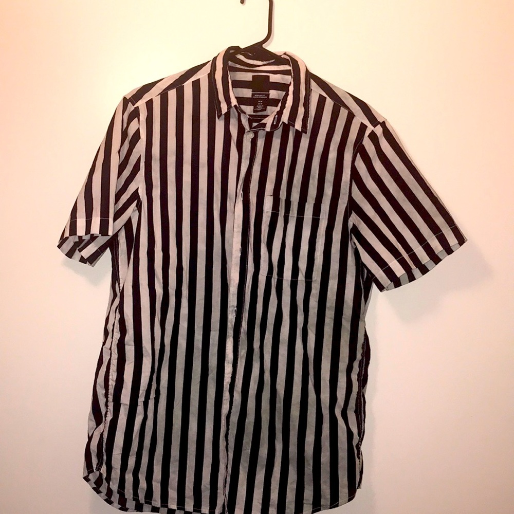 White and black striped shirt